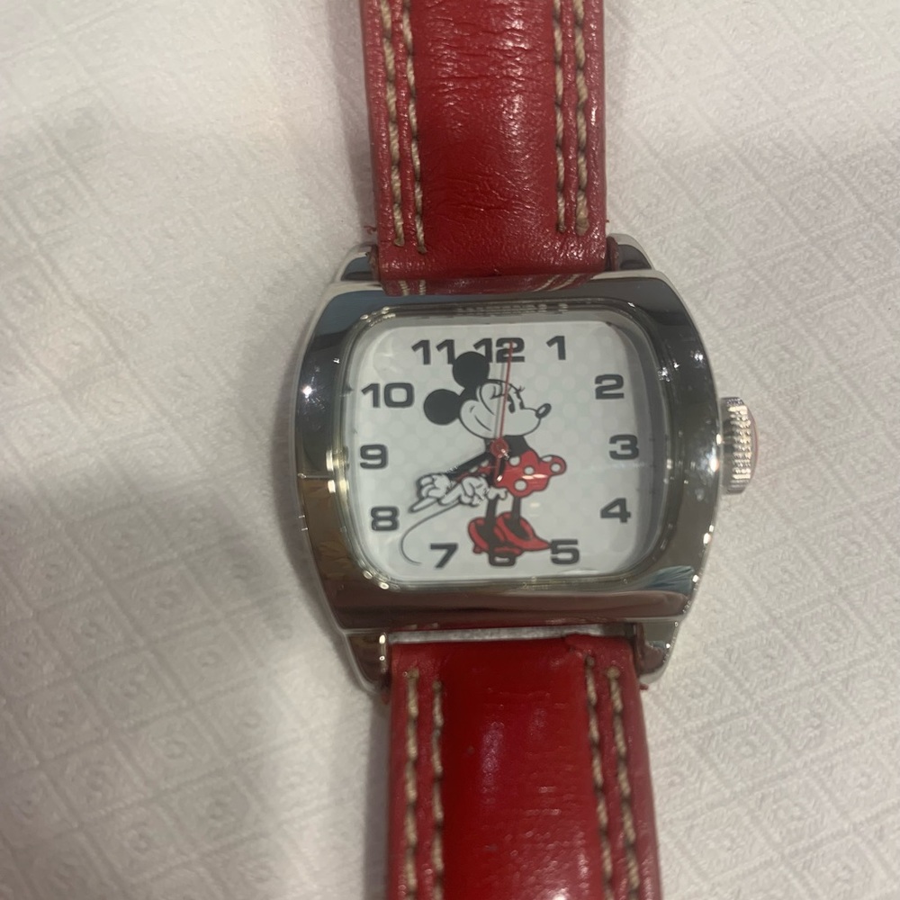 Disney Minnie Mouse red leather watch for women